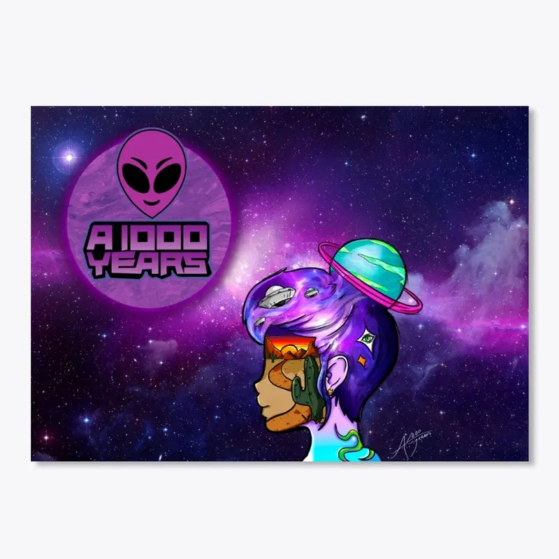 Large Space Face In Outer Space Sticker